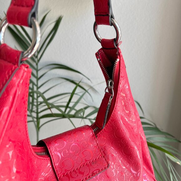 GUESS Y2K Red PVC Branded Hobo Bag - Picture 5 of 8